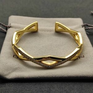 David Yurman Gold Bracelet with Diamond Highlights